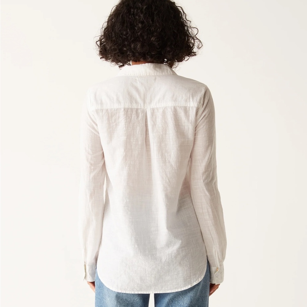 Tuckernuck Michael Stars Long Sleeve 100% Cotton Button Front Shirt Top White XS - Picture 4 of 11
